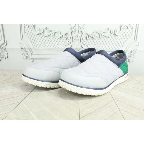 LL Bean Gray Nylon Mesh Cozy Fleece Ultralight PrimaLoft Slippers 10 M - Picture 2 of 9